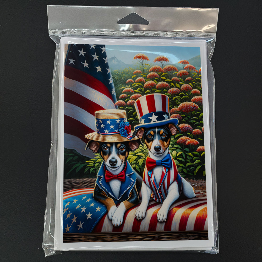 All American Rat Terrier Greeting Cards Pack of 8 Blank Cards with Envelopes Whimsical A7 Size 5x7