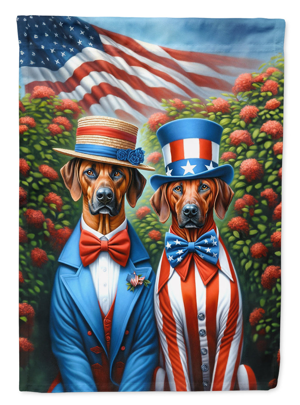 All American Rhodesian Ridgeback House Flag 28x40 Porch Sleeve Pole Decorative Outside Yard Banner Artwork Wall Hanging, Polyester