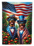 All American Rottweiler House Flag 28x40 Porch Sleeve Pole Decorative Outside Yard Banner Artwork Wall Hanging, Polyester