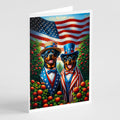 All American Rottweiler Greeting Cards Pack of 8 Blank Cards with Envelopes Whimsical A7 Size 5x7