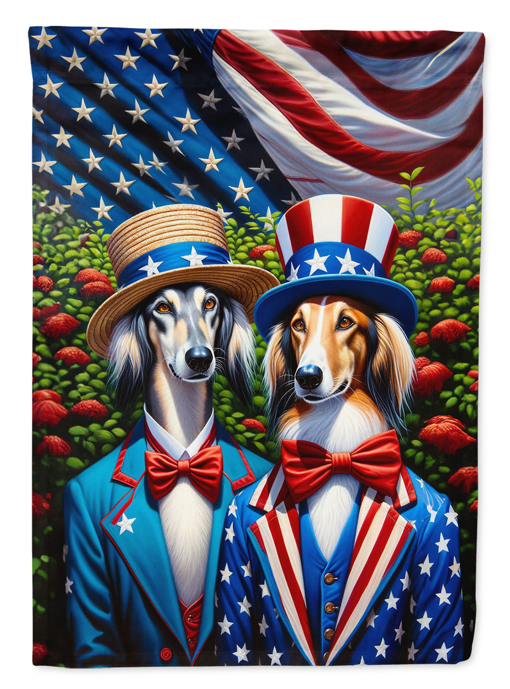 All American Saluki House Flag 28x40 Porch Sleeve Pole Decorative Outside Yard Banner Artwork Wall Hanging, Polyester
