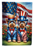 All American Yorkshire Terrier House Flag 28x40 Porch Sleeve Pole Decorative Outside Yard Banner Artwork Wall Hanging, Polyester