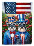 All American Schnauzer House Flag 28x40 Porch Sleeve Pole Decorative Outside Yard Banner Artwork Wall Hanging, Polyester