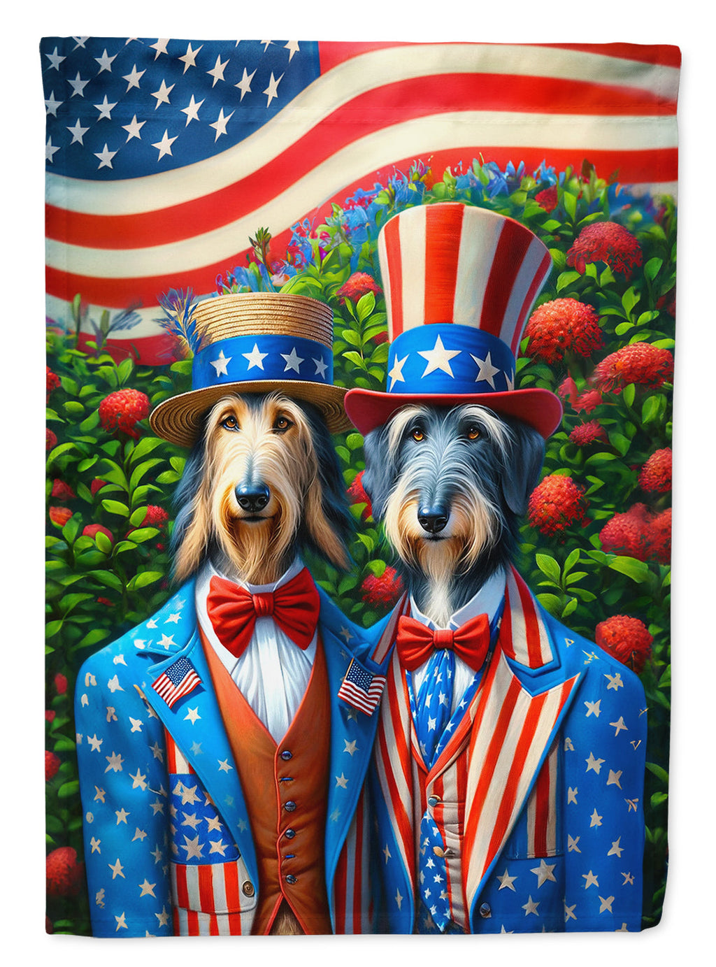 All American Scottish Deerhound House Flag 28x40 Porch Sleeve Pole Decorative Outside Yard Banner Artwork Wall Hanging, Polyester