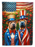 All American Shar Pei House Flag 28x40 Porch Sleeve Pole Decorative Outside Yard Banner Artwork Wall Hanging, Polyester