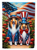 All American Sheltie House Flag 28x40 Porch Sleeve Pole Decorative Outside Yard Banner Artwork Wall Hanging, Polyester