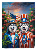 All American Siberian Husky House Flag 28x40 Porch Sleeve Pole Decorative Outside Yard Banner Artwork Wall Hanging, Polyester