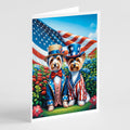 All American Silky Terrier Greeting Cards Pack of 8 Blank Cards with Envelopes Whimsical A7 Size 5x7