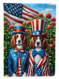 All American Welsh Springer Spaniel House Flag 28x40 Porch Sleeve Pole Decorative Outside Yard Banner Artwork Wall Hanging, Polyester