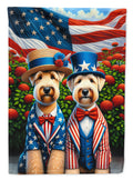 All American Wheaten Terrier House Flag 28x40 Porch Sleeve Pole Decorative Outside Yard Banner Artwork Wall Hanging, Polyester