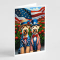 All American Wheaten Terrier Greeting Cards Pack of 8 Blank Cards with Envelopes Whimsical A7 Size 5x7