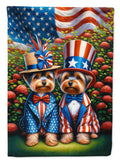 All American Yorkshire Terrier House Flag 28x40 Porch Sleeve Pole Decorative Outside Yard Banner Artwork Wall Hanging, Polyester