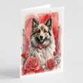 Belgian Tervuren Valentine Roses Greeting Cards Pack of 8 Blank Cards with Envelopes Whimsical A7 Size 5x7