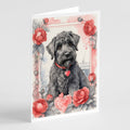 Kerry Blue Terrier Valentine Roses Greeting Cards Pack of 8 Blank Cards with Envelopes Whimsical A7 Size 5x7