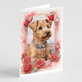 Lakeland Terrier Valentine Roses Greeting Cards Pack of 8 Blank Cards with Envelopes Whimsical A7 Size 5x7