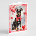 Manchester Terrier Valentine Roses Greeting Cards Pack of 8 Blank Cards with Envelopes Whimsical A7 Size 5x7