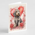 Otterhound Valentine Roses Greeting Cards Pack of 8 Blank Cards with Envelopes Whimsical A7 Size 5x7
