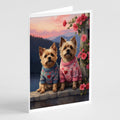 Cairn Terrier Two Hearts Greeting Cards Pack of 8 Blank Cards with Envelopes Whimsical A7 Size 5x7