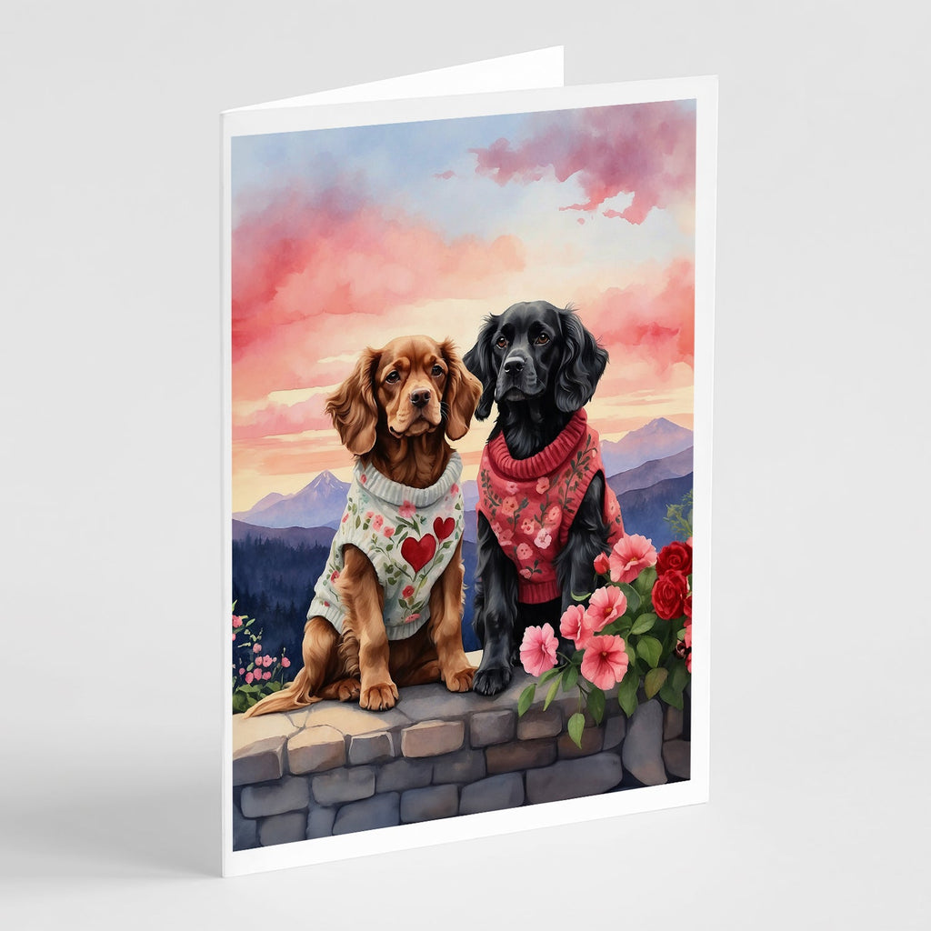 Cocker Spaniel Two Hearts Greeting Cards Pack of 8 Blank Cards with Envelopes Whimsical A7 Size 5x7