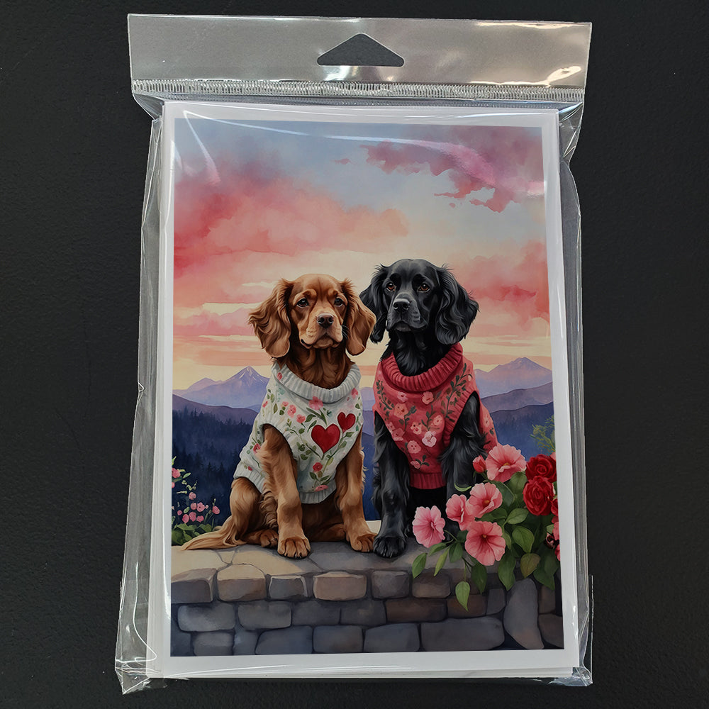 Cocker Spaniel Two Hearts Greeting Cards Pack of 8 Blank Cards with Envelopes Whimsical A7 Size 5x7