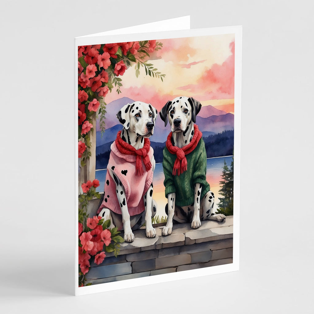 Dalmatian Two Hearts Greeting Cards Pack of 8 Blank Cards with Envelopes Whimsical A7 Size 5x7