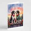 English Springer Spaniel Two Hearts Greeting Cards Pack of 8 Blank Cards with Envelopes Whimsical A7 Size 5x7