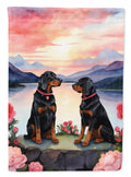 Gordon Setter Two Hearts House Flag 28x40 Porch Sleeve Pole Decorative Outside Yard Banner Artwork Wall Hanging, Polyester