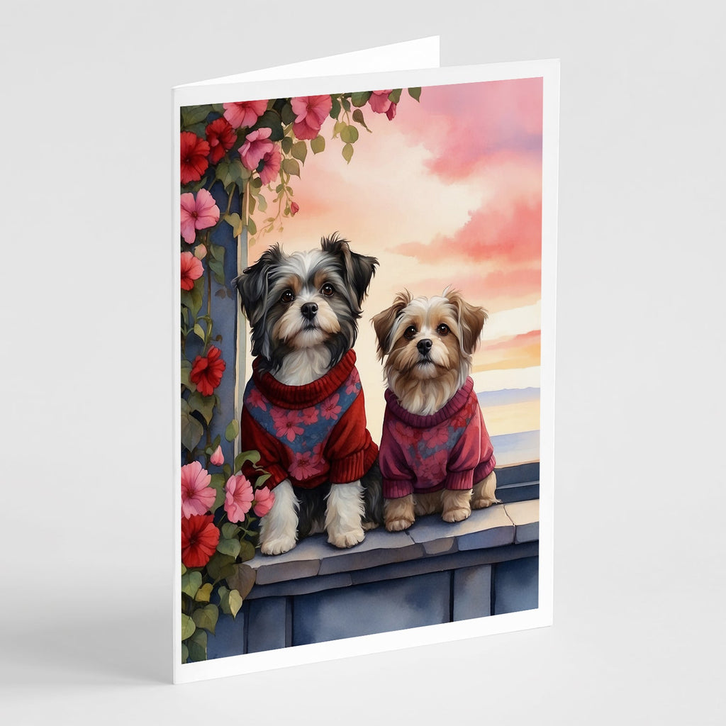 Havanese Two Hearts Greeting Cards Pack of 8 Blank Cards with Envelopes Whimsical A7 Size 5x7
