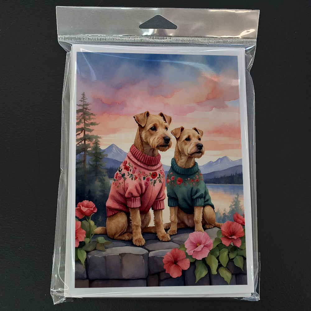 Lakeland Terrier Two Hearts Greeting Cards Pack of 8 Blank Cards with Envelopes Whimsical A7 Size 5x7