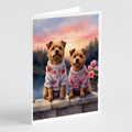 Norfolk Terrier Two Hearts Greeting Cards Pack of 8 Blank Cards with Envelopes Whimsical A7 Size 5x7