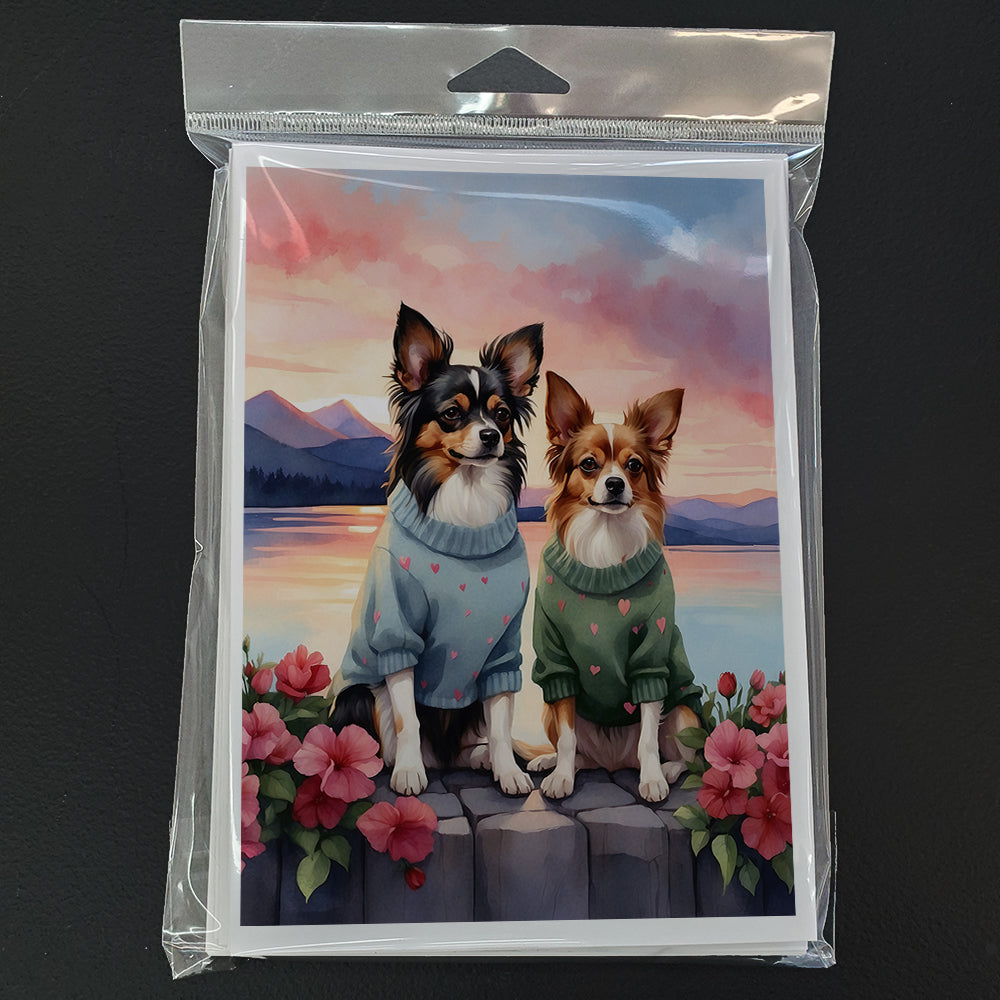 Papillon Two Hearts Greeting Cards Pack of 8 Blank Cards with Envelopes Whimsical A7 Size 5x7