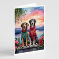Saluki Two Hearts Greeting Cards Pack of 8 Blank Cards with Envelopes Whimsical A7 Size 5x7