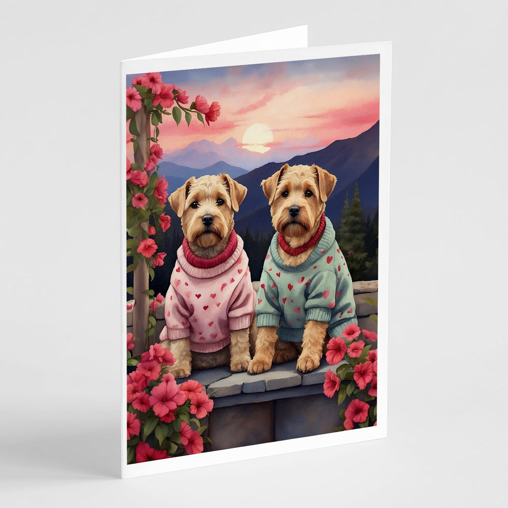 Wheaten Terrier Two Hearts Greeting Cards Pack of 8 Blank Cards with Envelopes Whimsical A7 Size 5x7