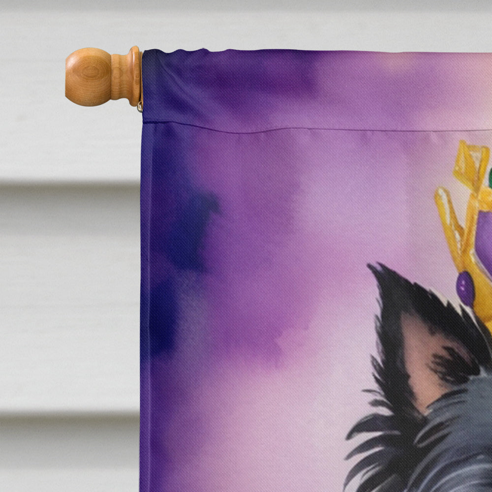 Affenpinscher King of Mardi Gras House Flag 28x40 Porch Sleeve Pole Decorative Outside Yard Banner Artwork Wall Hanging, Polyester