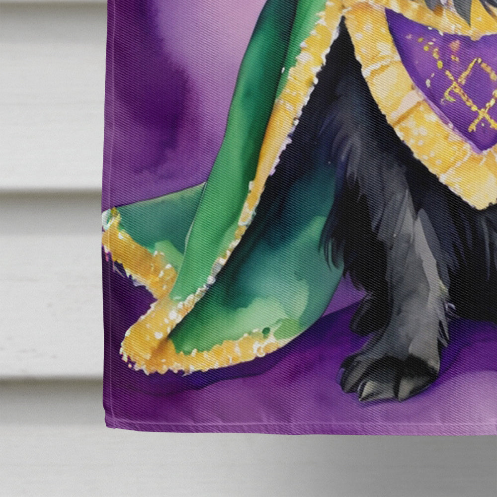 Affenpinscher King of Mardi Gras House Flag 28x40 Porch Sleeve Pole Decorative Outside Yard Banner Artwork Wall Hanging, Polyester