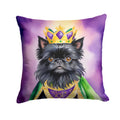 Affenpinscher King of Mardi Gras Decorative Throw Pillow 18x18 Indoor Outdoor Accent Cushion, Fabric Cover with Insert for Sofa, Bed, Porch & Living Room