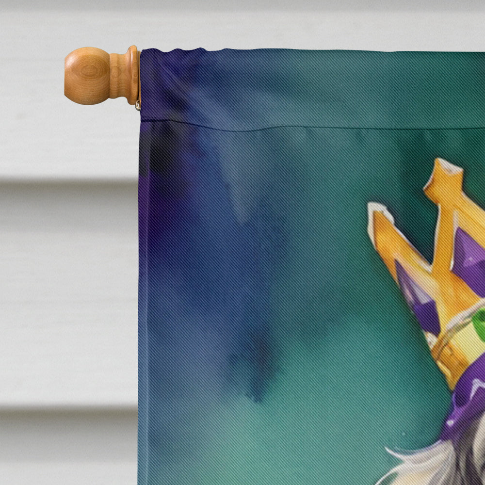 Afghan Hound King of Mardi Gras House Flag 28x40 Porch Sleeve Pole Decorative Outside Yard Banner Artwork Wall Hanging, Polyester