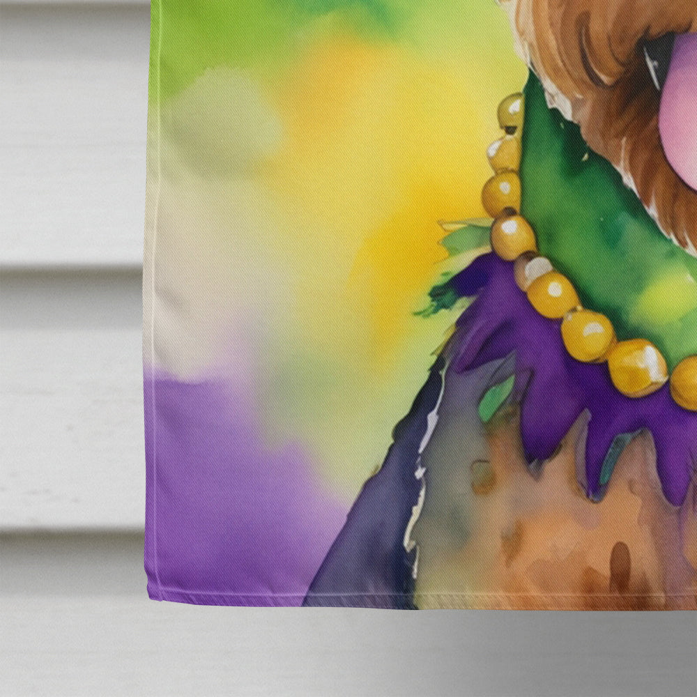 Airedale Terrier King of Mardi Gras House Flag 28x40 Porch Sleeve Pole Decorative Outside Yard Banner Artwork Wall Hanging, Polyester