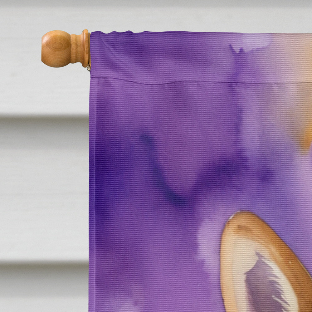 Akita King of Mardi Gras House Flag 28x40 Porch Sleeve Pole Decorative Outside Yard Banner Artwork Wall Hanging, Polyester