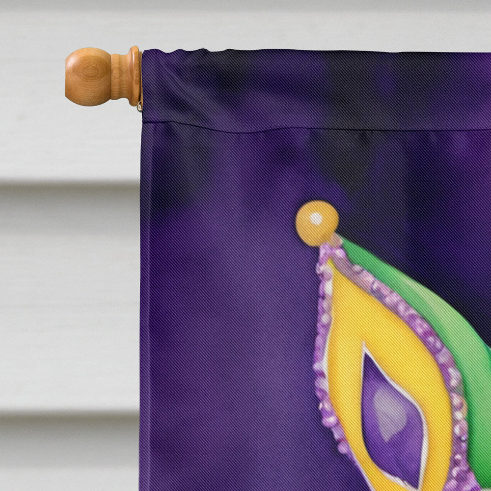 American Bulldog King of Mardi Gras House Flag 28x40 Porch Sleeve Pole Decorative Outside Yard Banner Artwork Wall Hanging, Polyester