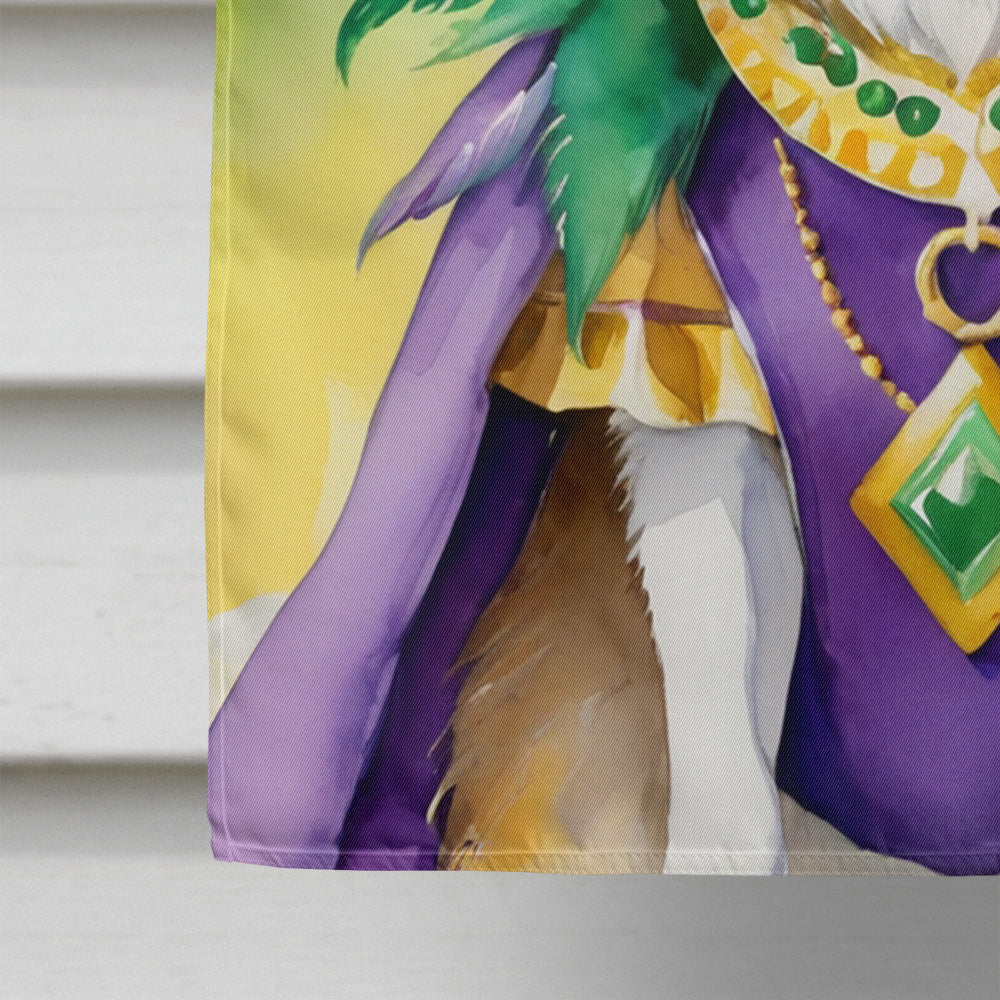 American Eskimo King of Mardi Gras House Flag 28x40 Porch Sleeve Pole Decorative Outside Yard Banner Artwork Wall Hanging, Polyester
