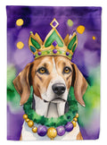 American Foxhound King of Mardi Gras House Flag 28x40 Porch Sleeve Pole Decorative Outside Yard Banner Artwork Wall Hanging, Polyester