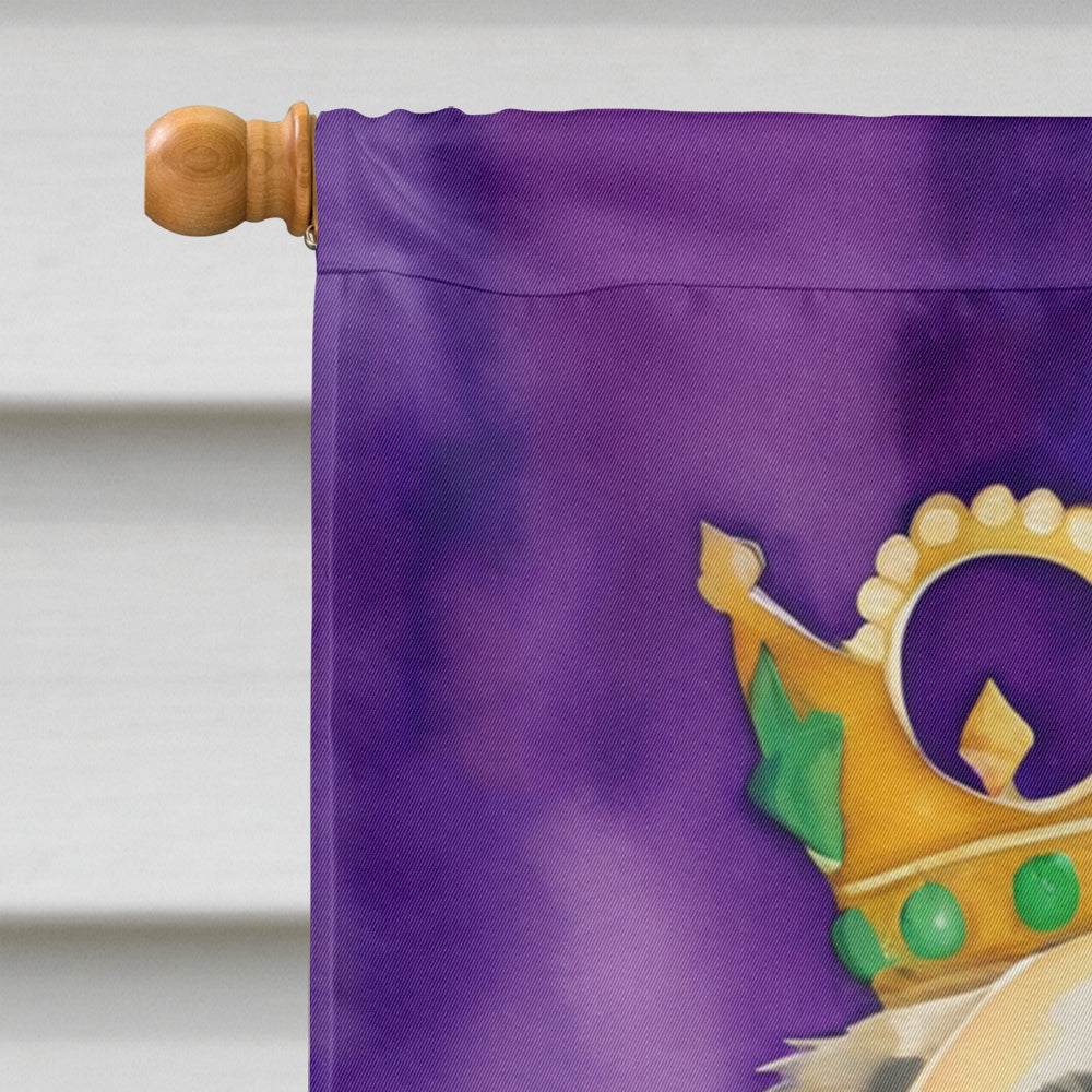 Anatolian Shepherd Dog King of Mardi Gras House Flag 28x40 Porch Sleeve Pole Decorative Outside Yard Banner Artwork Wall Hanging, Polyester