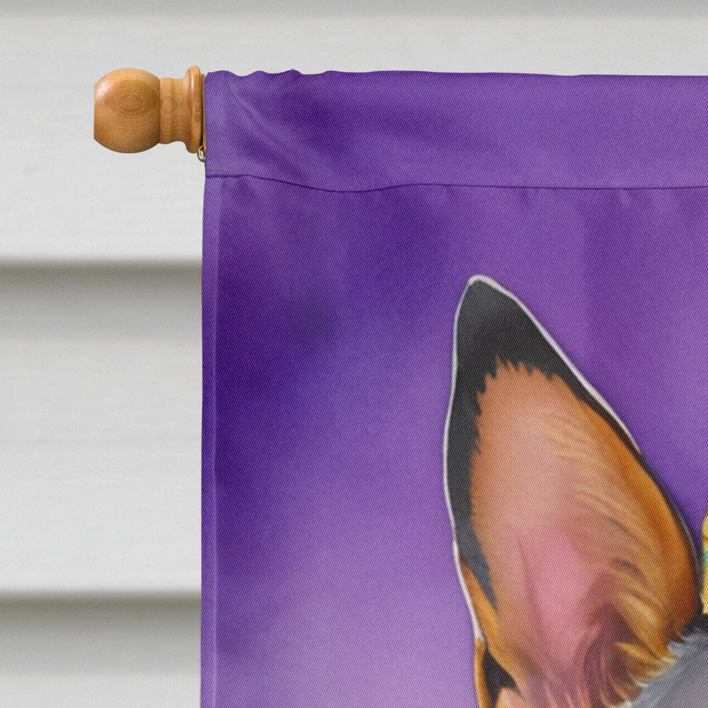 Australian Cattle Dog King of Mardi Gras House Flag 28x40 Porch Sleeve Pole Decorative Outside Yard Banner Artwork Wall Hanging, Polyester