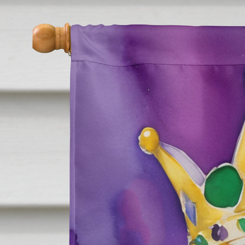 Bearded Collie King of Mardi Gras House Flag 28x40 Porch Sleeve Pole Decorative Outside Yard Banner Artwork Wall Hanging, Polyester