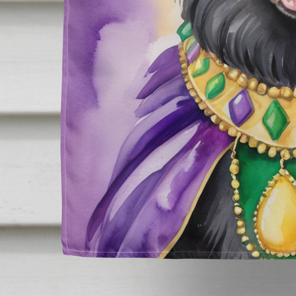 Belgian Sheepdog King of Mardi Gras House Flag 28x40 Porch Sleeve Pole Decorative Outside Yard Banner Artwork Wall Hanging, Polyester