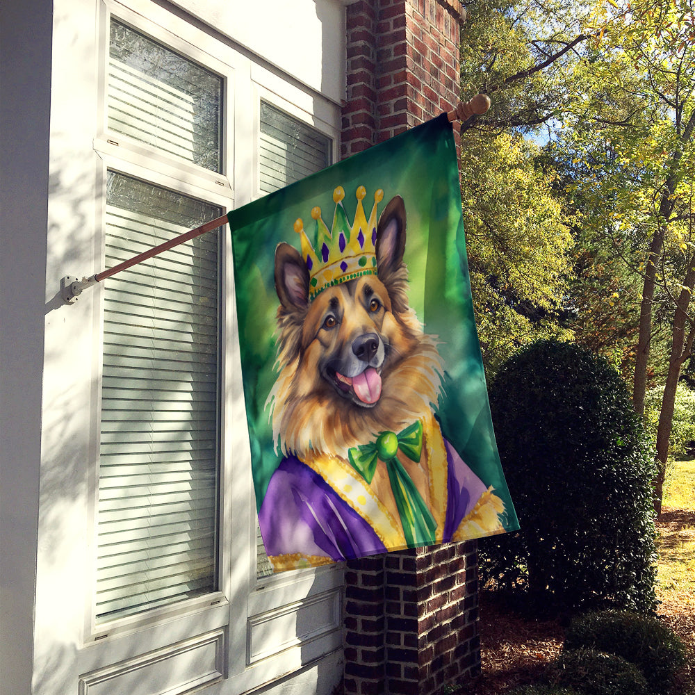 Belgian Tervuren King of Mardi Gras House Flag 28x40 Porch Sleeve Pole Decorative Outside Yard Banner Artwork Wall Hanging, Polyester