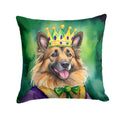 Belgian Tervuren King of Mardi Gras Decorative Throw Pillow 18x18 Indoor Outdoor Accent Cushion, Fabric Cover with Insert for Sofa, Bed, Porch & Living Room