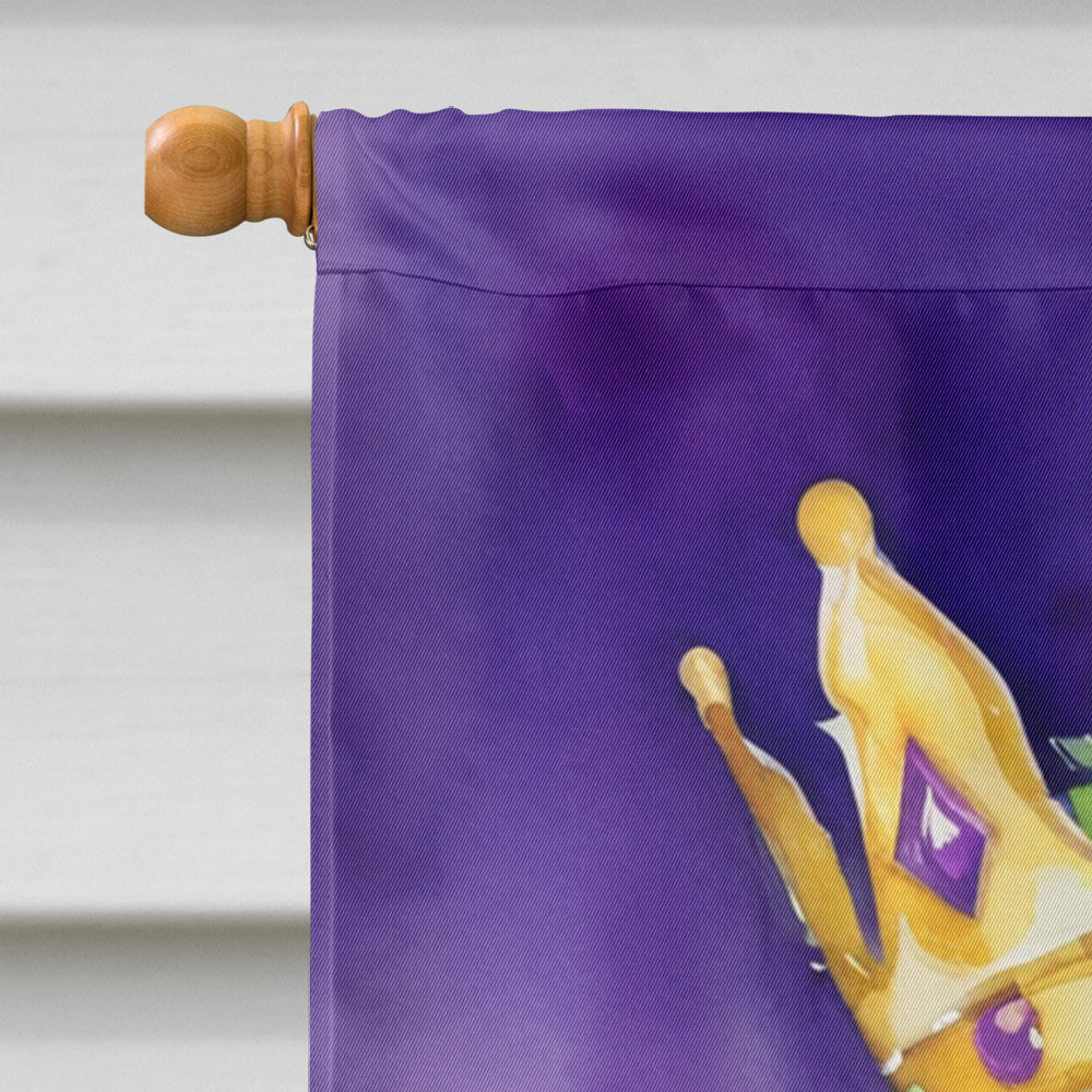 Bergamasco Sheepdog King of Mardi Gras House Flag 28x40 Porch Sleeve Pole Decorative Outside Yard Banner Artwork Wall Hanging, Polyester