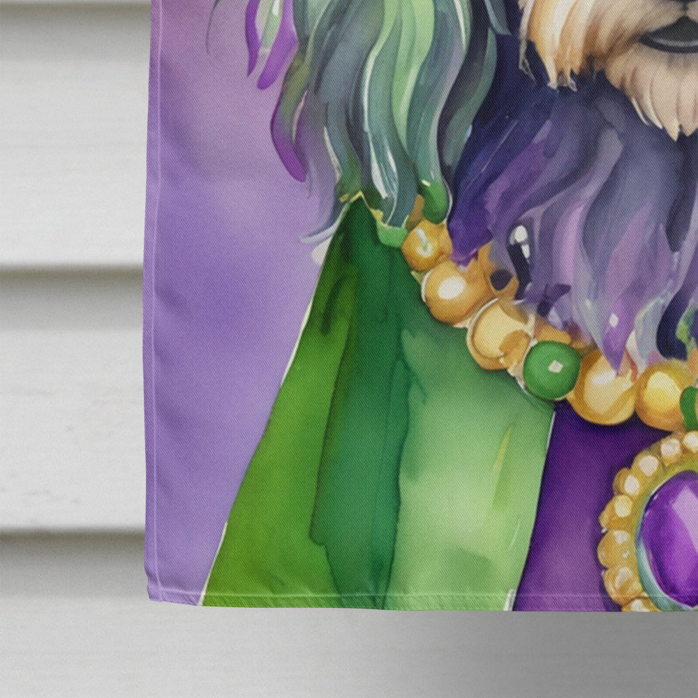Bergamasco Sheepdog King of Mardi Gras House Flag 28x40 Porch Sleeve Pole Decorative Outside Yard Banner Artwork Wall Hanging, Polyester